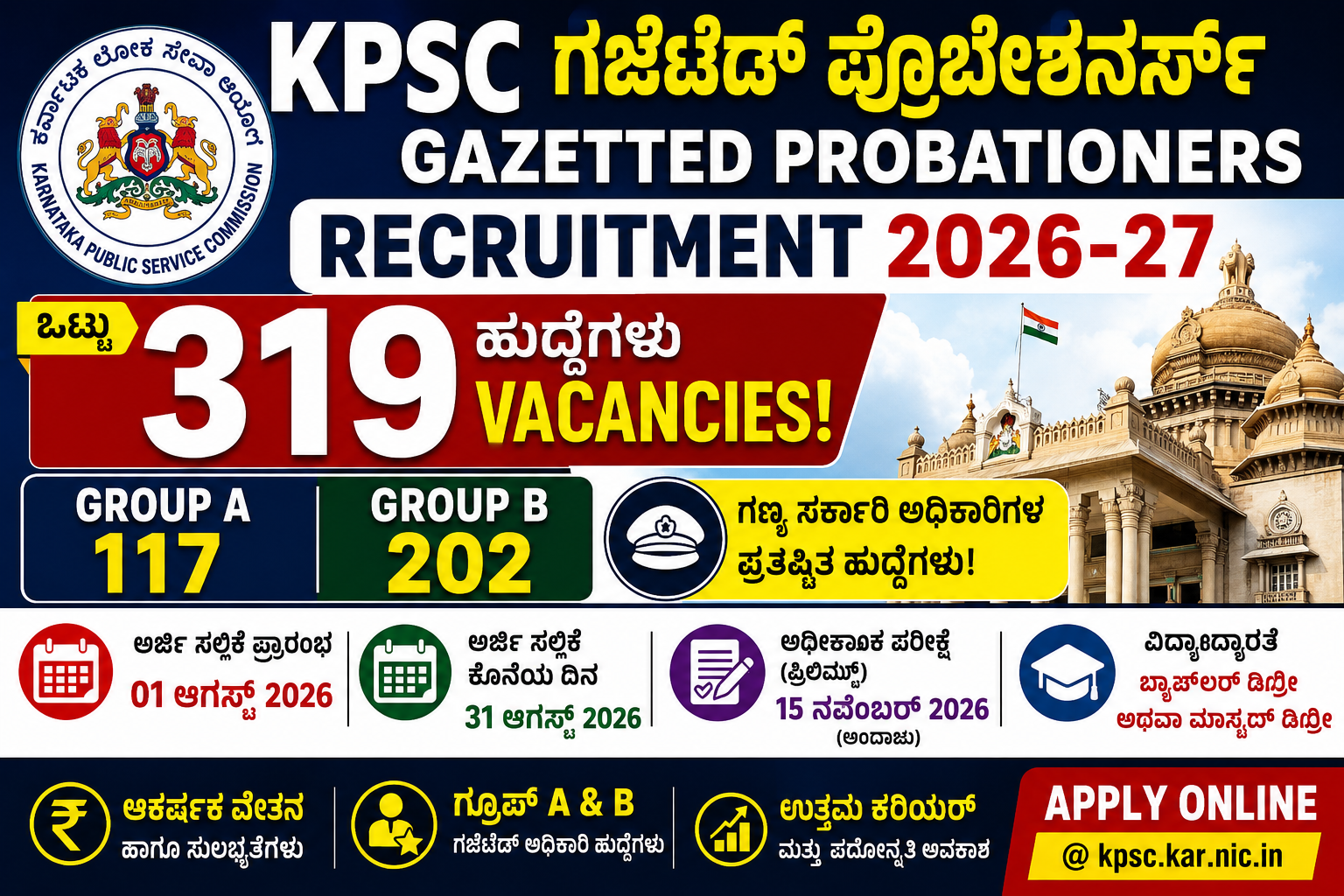 KPSC Gazetted Probationers Recruitment 2026