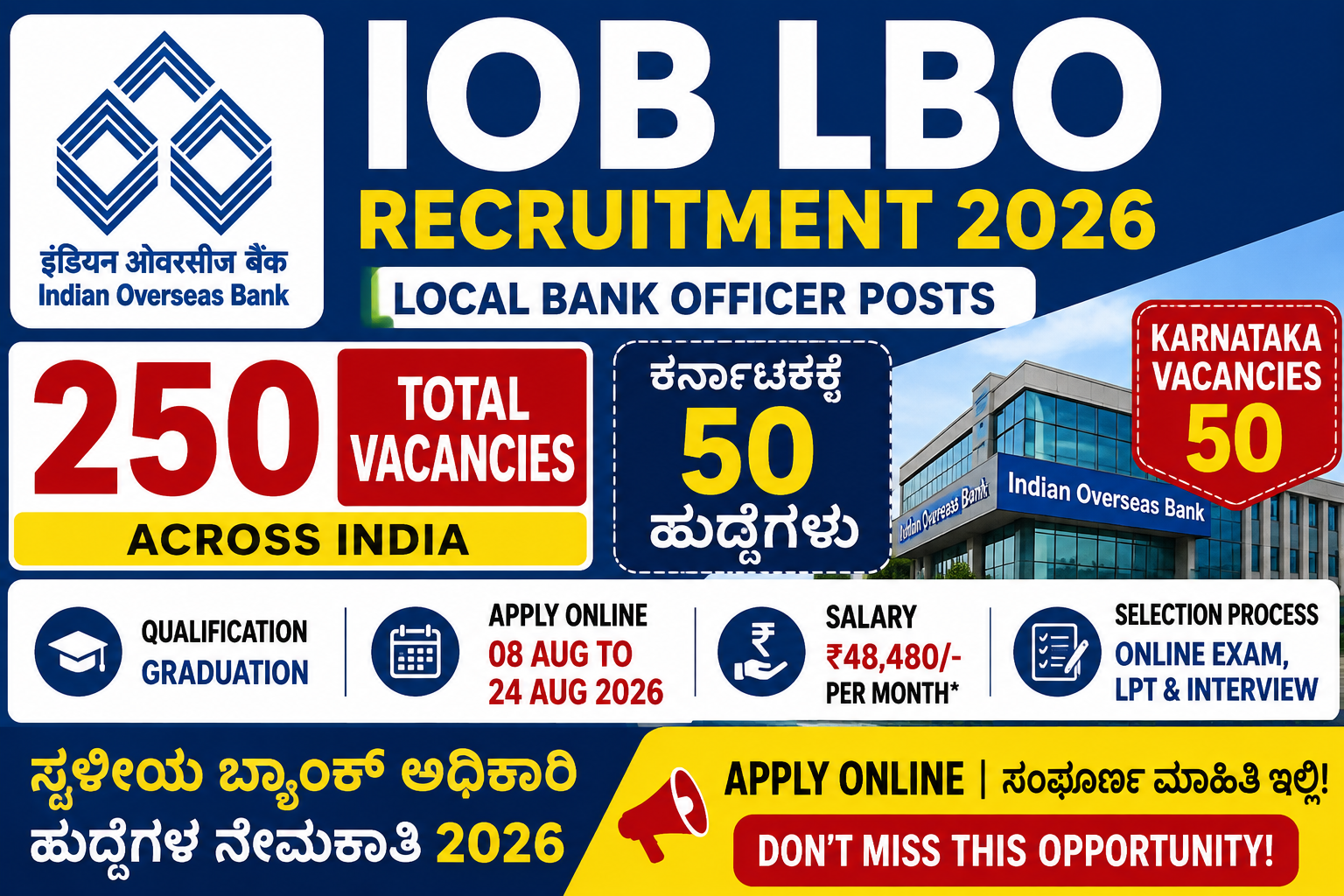 IOB LBO Recruitment 2026