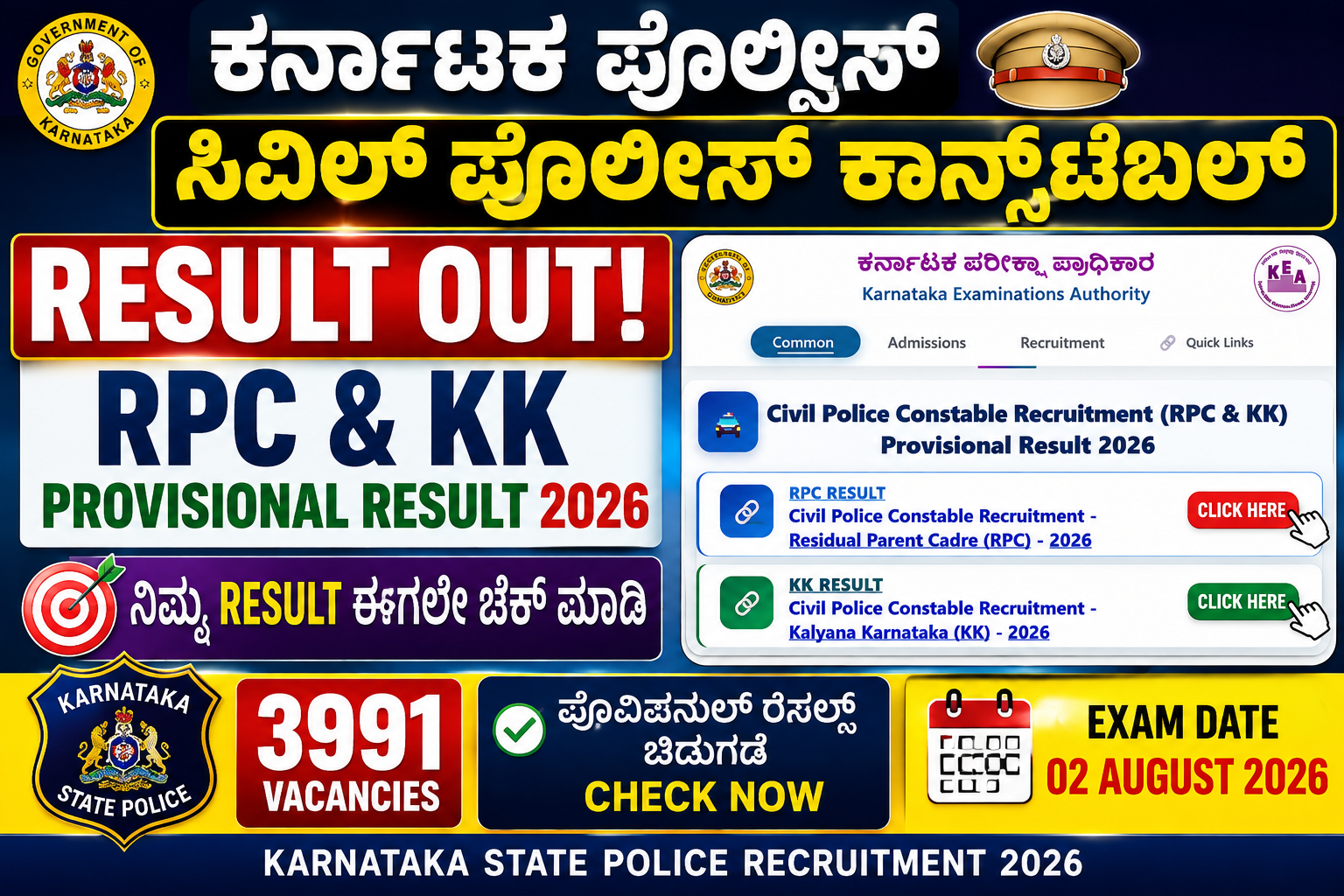 Karnataka Civil Police Constable Result 2026