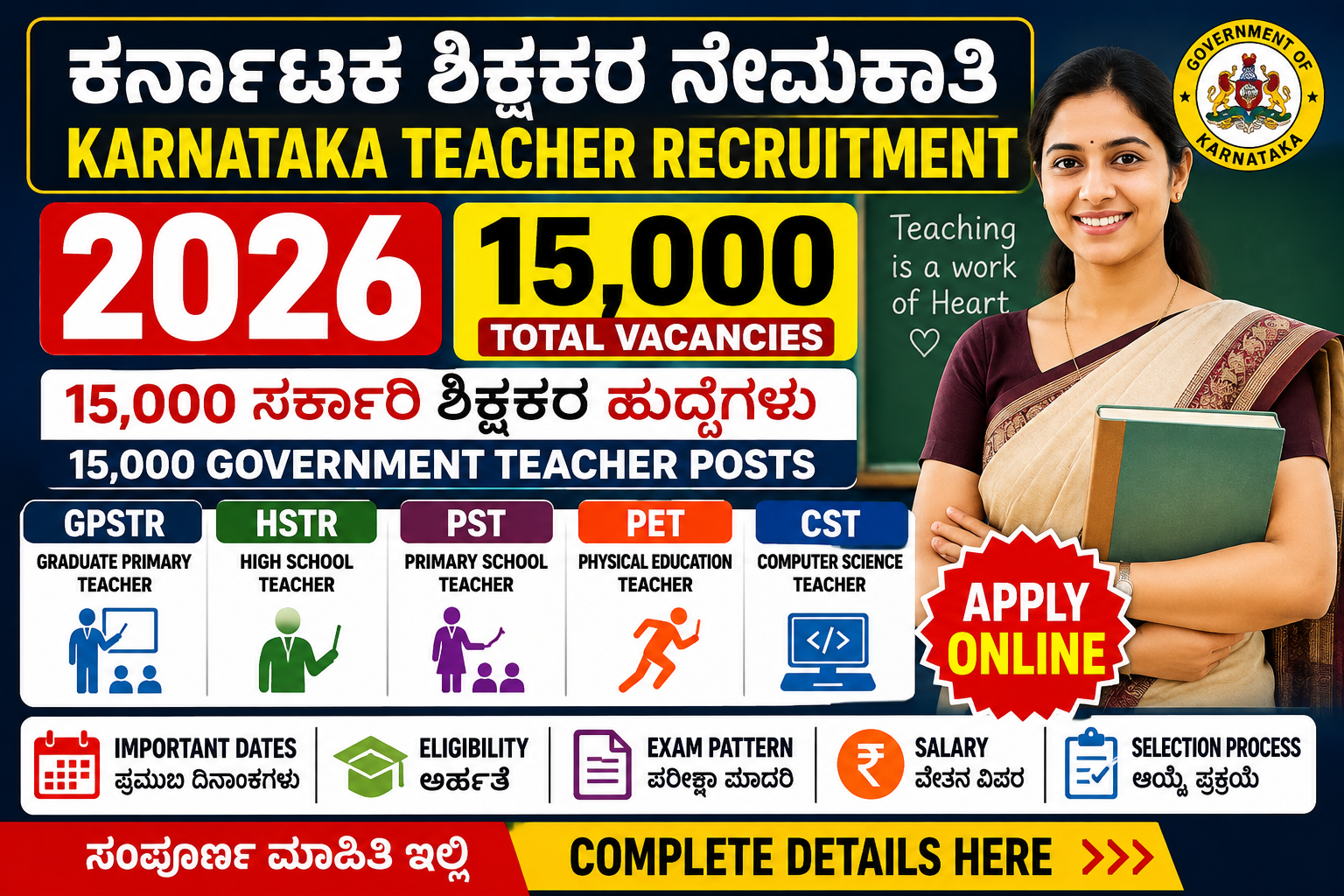 Karnataka Teacher Recruitment 2026