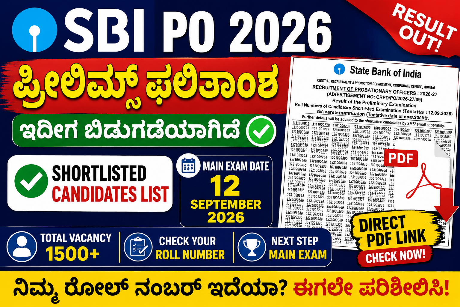 SBI PO Prelims Result 2026
